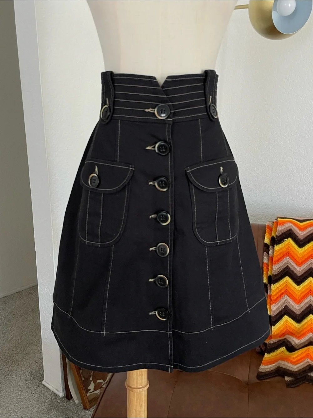 Nanette Lepore Office Siren Casual Buttoned Skirt - Picture 1 of 8